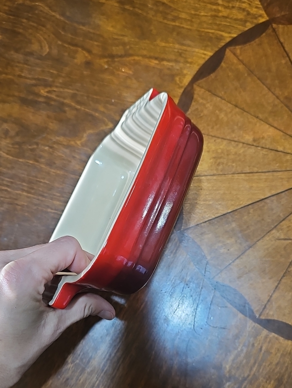 Le Creuset Mini Red Ceramic Baking Dish with Handle - Kitchen Serveware